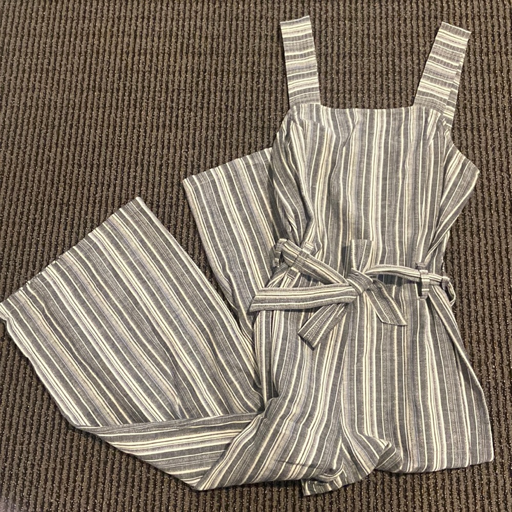 Vince Camuto Linen Striped Jumpsuit